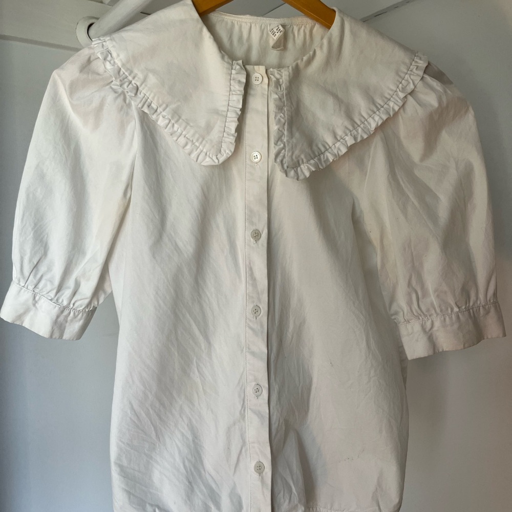 Mango White Button Down Shirt